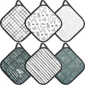 6 Pack Pot Holders 100% Cotton Heat Resistant Potholder, Machine Washable Pot by Unknown