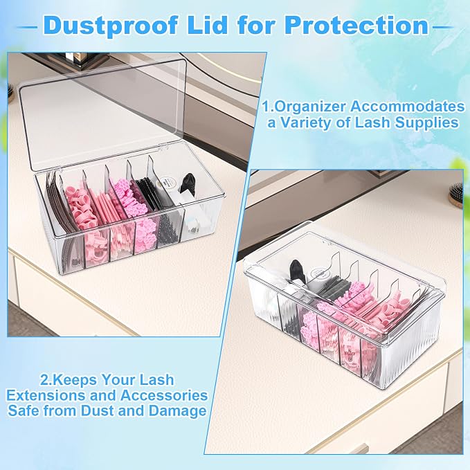 2Pcs Lash Cart Organizer For Lash Techs, Acrylic Lashes Extension Organizers - Image 6