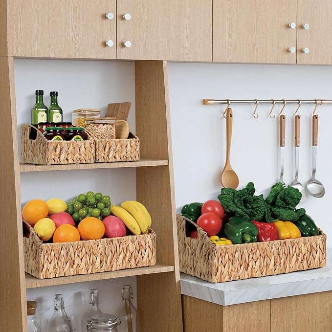 Ollieroo Rattan Storage Baskets, Handwoven Wicker Storage Bins - Image 2