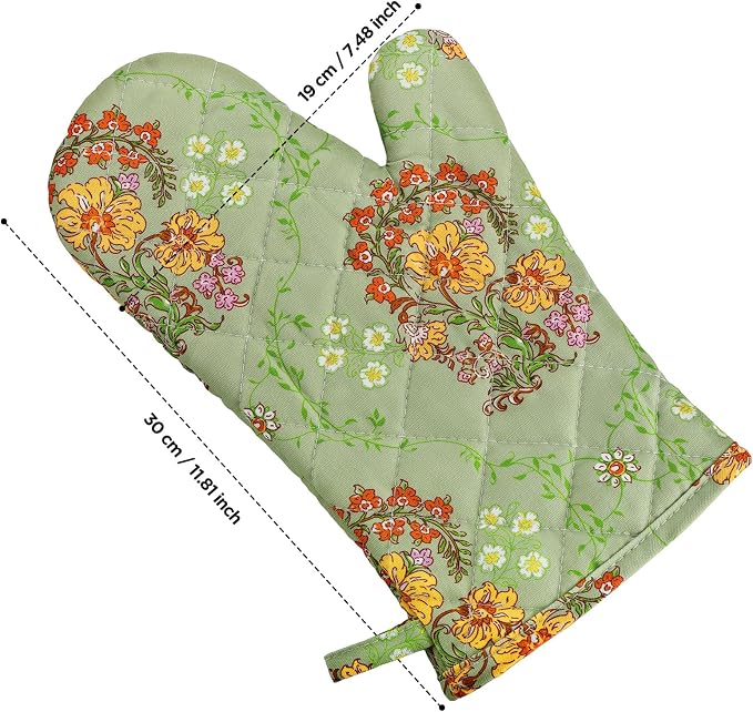 Oven Gloves Extra Long Cotton Cooking Gloves - Image 2