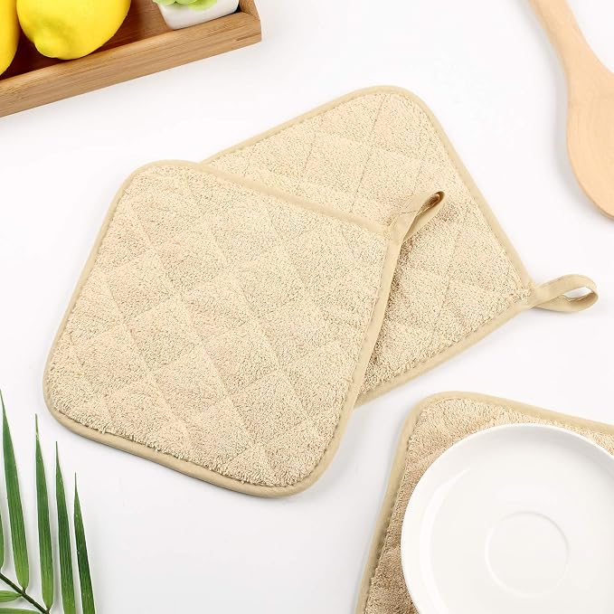 100% Cotton Kitchen Everyday Basic Terry Pot Holder Heat Resistant Coaster - Image 9