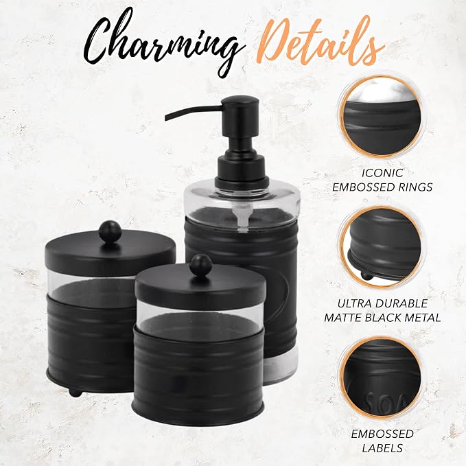 Autumn Alley Adorable 3 Piece Modern Farmhouse Bathroom Accessory Set - Image 3