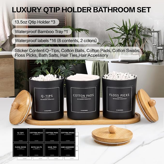 3 Pack Qtip Holder Bathroom Set - Image 2