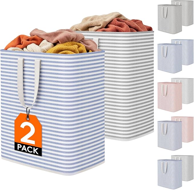 Lifewit 2 Pack Laundry Basket 100L Each, Collapsible Clothes Hamper by Lifewit