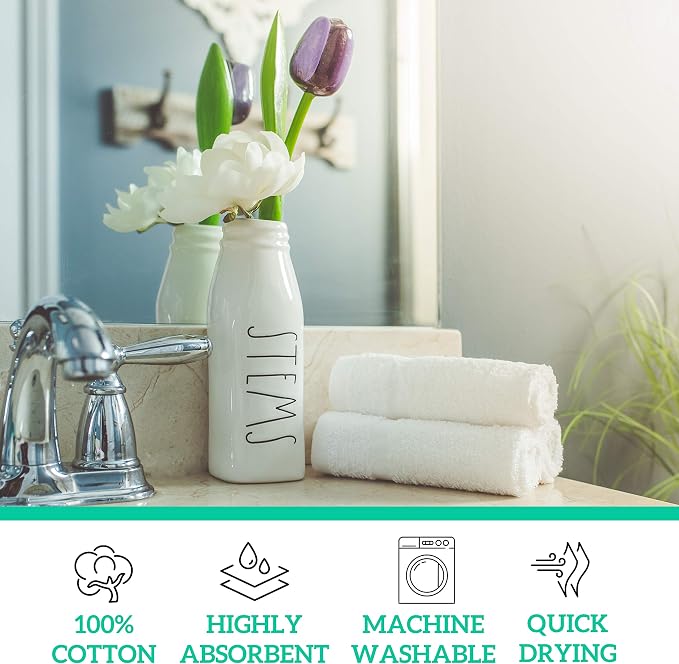 GREEN LIFESTYLE Bulk Washcloths 12x12 50 Pack - Image 5