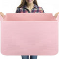 95L Extra Large Blanket Basket, Rectangle Nursery Blanket Storage by OIASKET