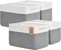 Storage Baskets for Organizing, 4 Pack Baskets for Shelves, Decorative Storage by Degeyoyo