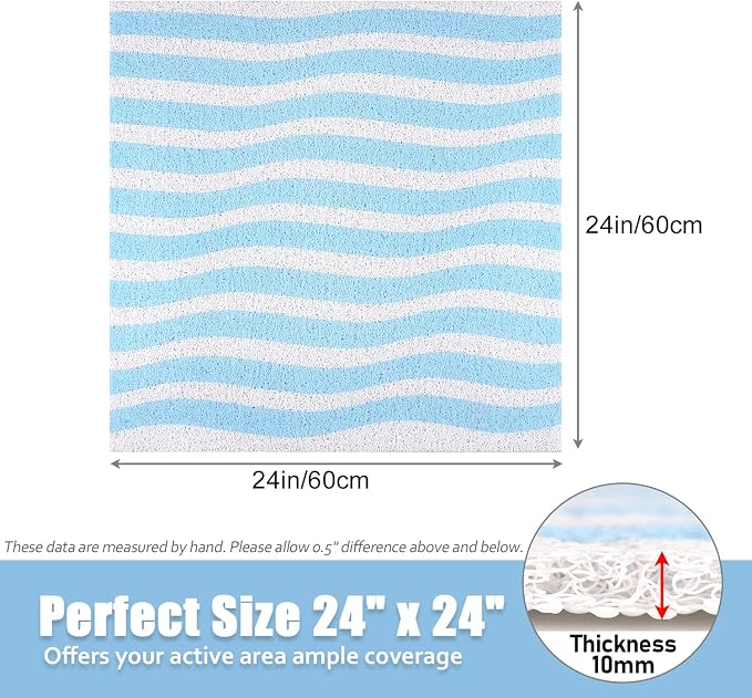Non Slip Shower Mat, 24x24 Inch, Soft Comfortable Shower Floor Mat - Image 8