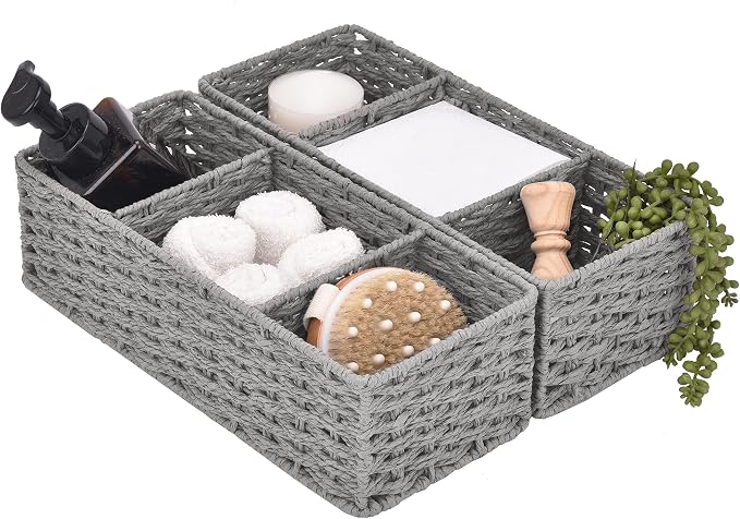 StorageWorks 3-Section Wicker Baskets by StorageWorks