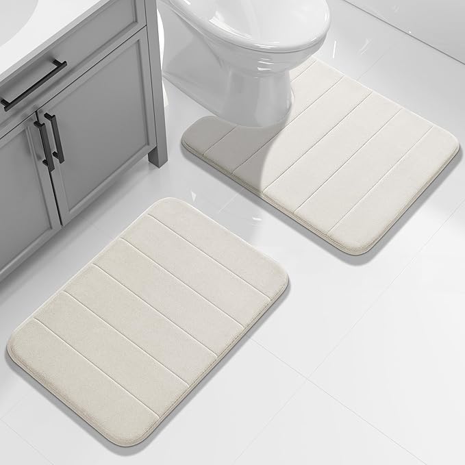Yimobra U-Shaped Toilet Bath Mat Set 2 Piece by Yimobra