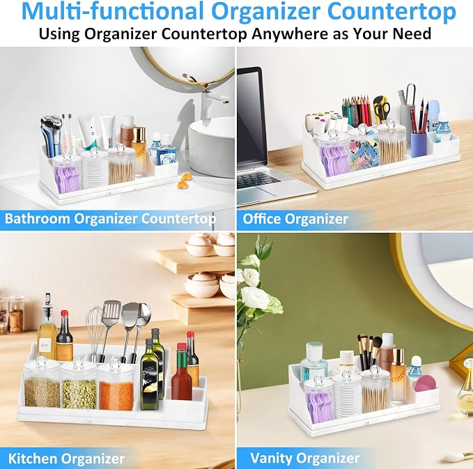 Bathroom Counter Organizer, Large White Silicone Toothbrush Holders - Image 7