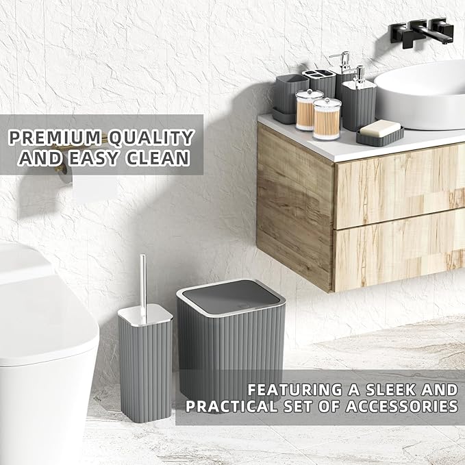 Bathroom Accessories Set- 25PC Grey Bathroom Set, Bathroom Set - Image 6