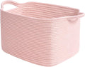 Goodpick Pink Storage Baskets for Organizing, Woven Rope Baskets for Shelves by Goodpick