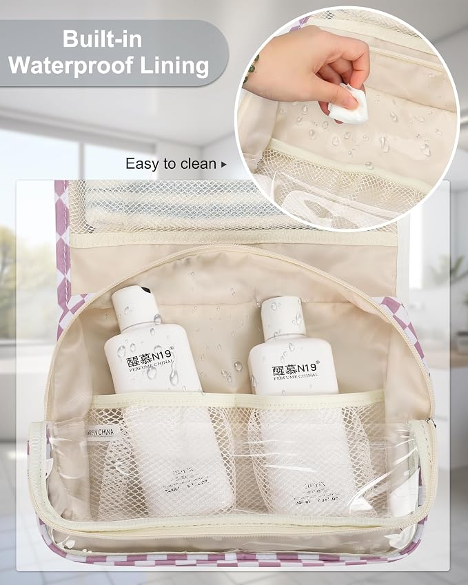 Small Hanging Toiletry Bag for Men and Women, Portable Hanging Organizer for - Image 8