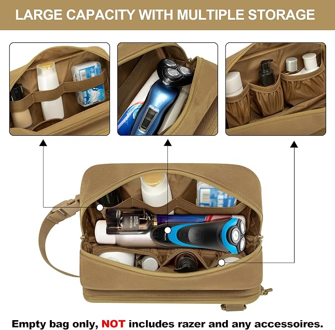 Tactical Toiletry Travel Bag for Men, Dopp Kit Shaving Organizer Case for - Image 3