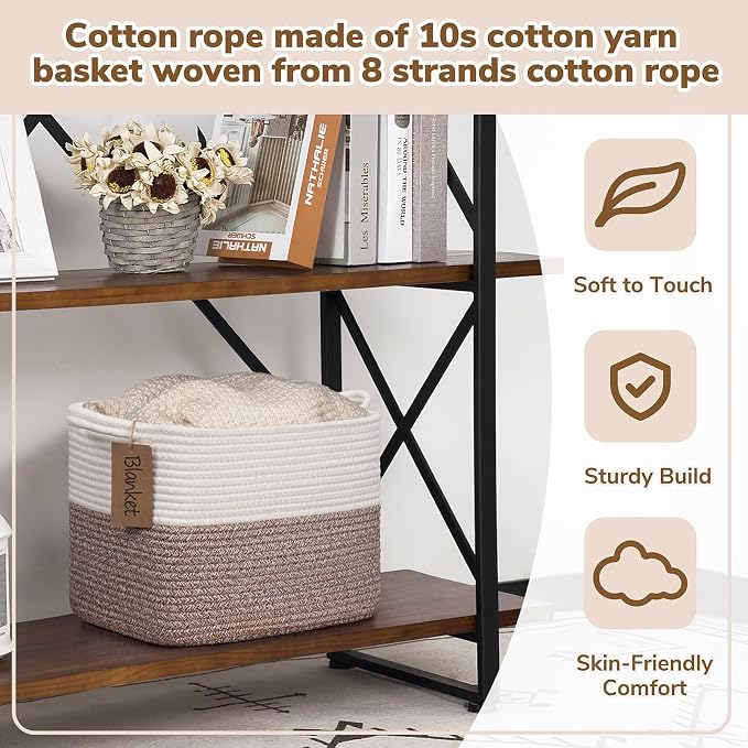 Goodpick Woven Storage Basket, Cotton Rope Baskets - Image 4