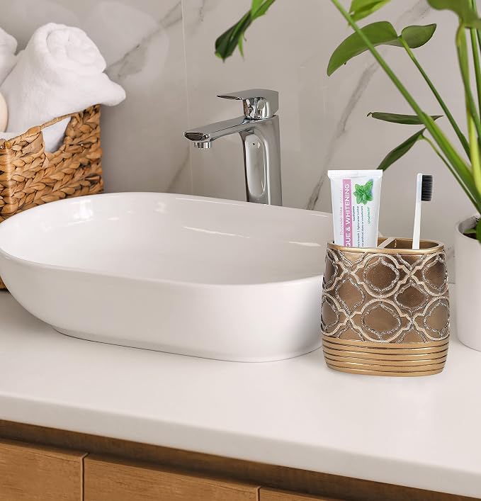 Zahari Home 4pc Spindle Stylish Bathroom Accessories Set Bathroom Soap Dispenser - Image 4