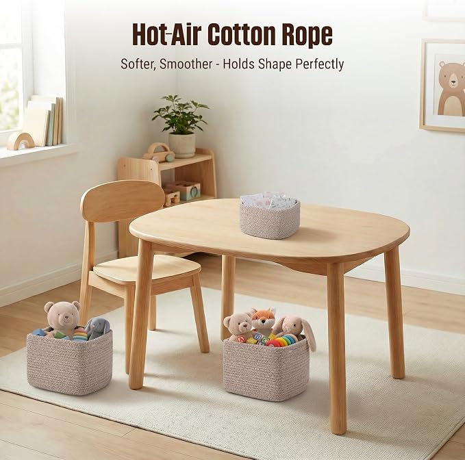 5-Pack Storage Cubes Woven Rope Baskets - Image 6