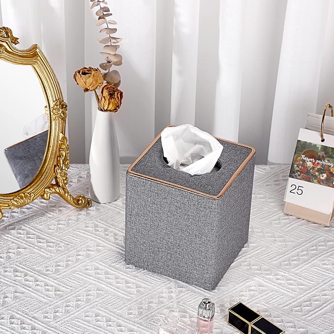 Sumnacon Square Linen Tissue Box Cover - Image 2