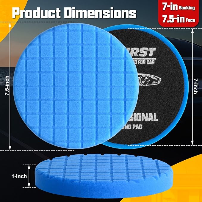 6 PCS Buffing Polishing Pads, 7 Inch Buffing Pads Compound Buffing Sponge Pads - Image 2