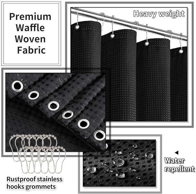 Bathroom Set with Shower Curtain and Rugs- 25PC Bathroom Accessory Set - Image 5