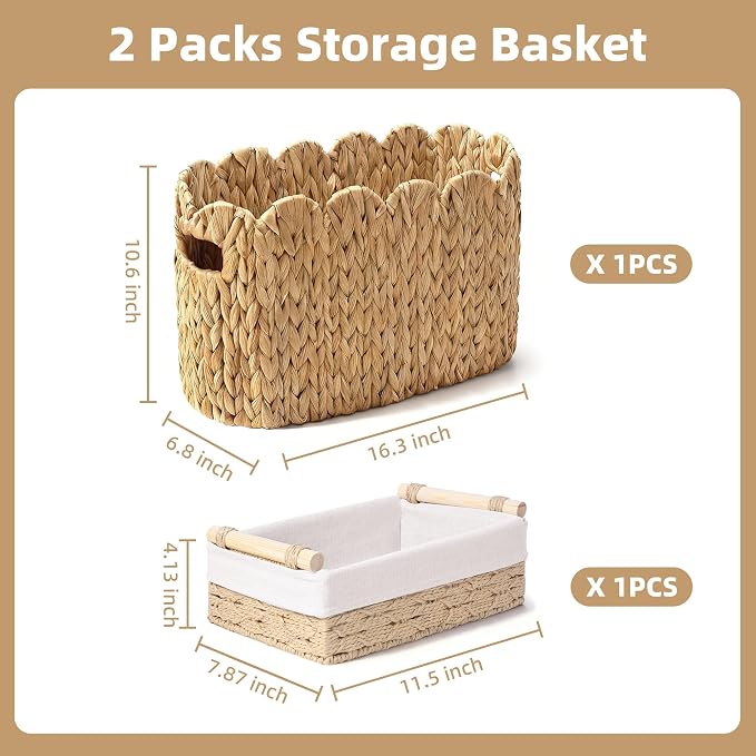 Toilet Paper Basket, 2 Packs Toilet Paper Storage Basket, Hand-Woven Wicker - Image 4