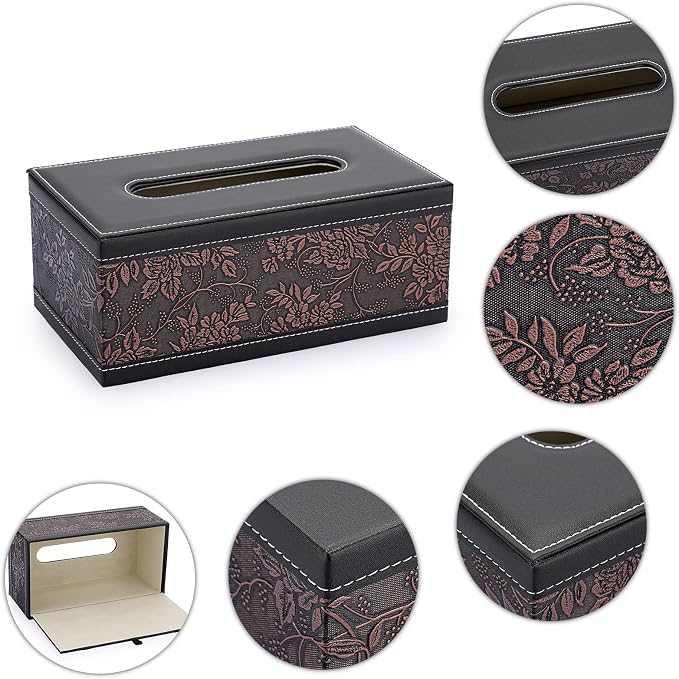 Sumnacon Tissue Box Cover Rectangule Leather Tissue Box - Image 4