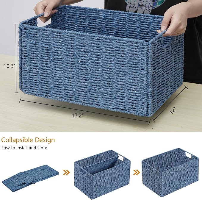 Vagusicc Wicker Storage Basket, Large Storage Baskets - Image 2