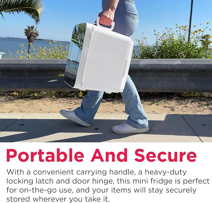 Frigidaire Mini Personal Fridge Cooler, LED Lighted Mirror, 6.5L Capacity - Image 7
