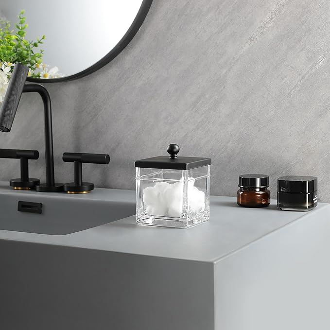 Clear Transparent Hotel Style Apothecary Tempered Glass Canister Jar W/ Matte - Image 6