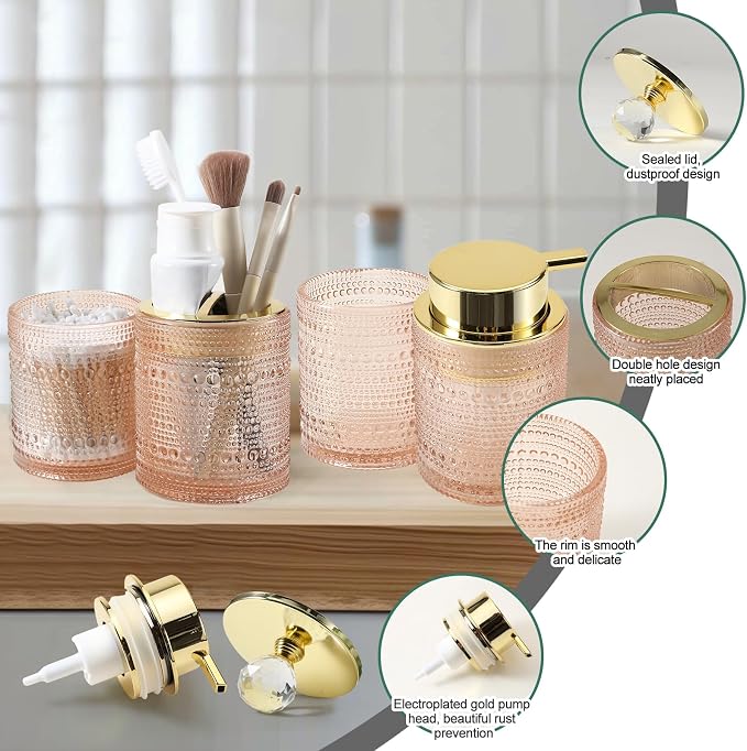 DASITON Bathroom Accessories Set, Toothbrush Holder, Bathroom Tumbler, Cotton - Image 5