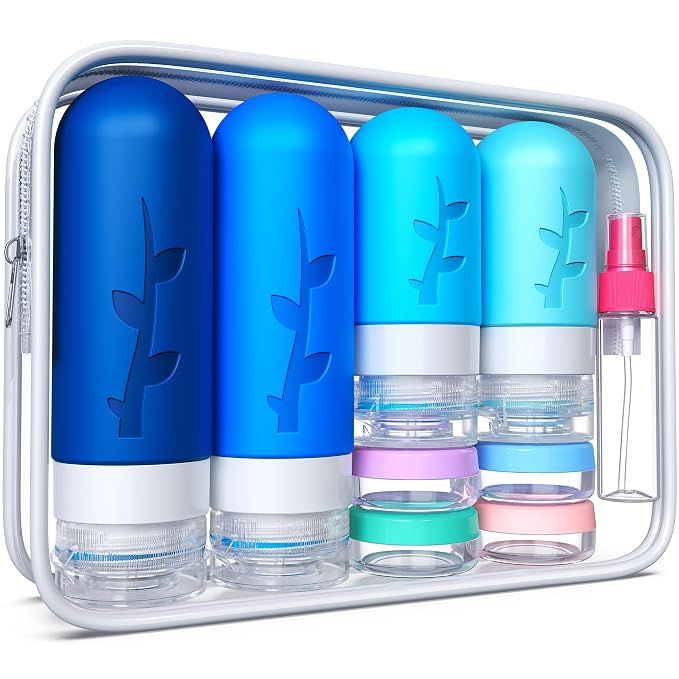 Travel Bottles for Toiletries, TSA Approved Silicone Travel Containers jar for by Tocelffe