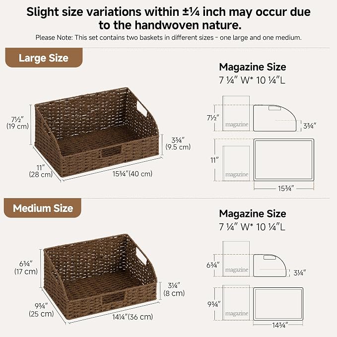 StorageWorks Pantry Baskets for Organizing, Paper Rope Storage Baskets for - Image 2