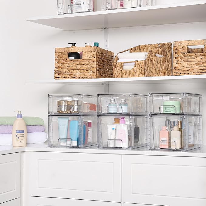 Vtopmart 4 Pack Clear Stackable Storage Drawers, Under Sink and Kitchen - Image 8