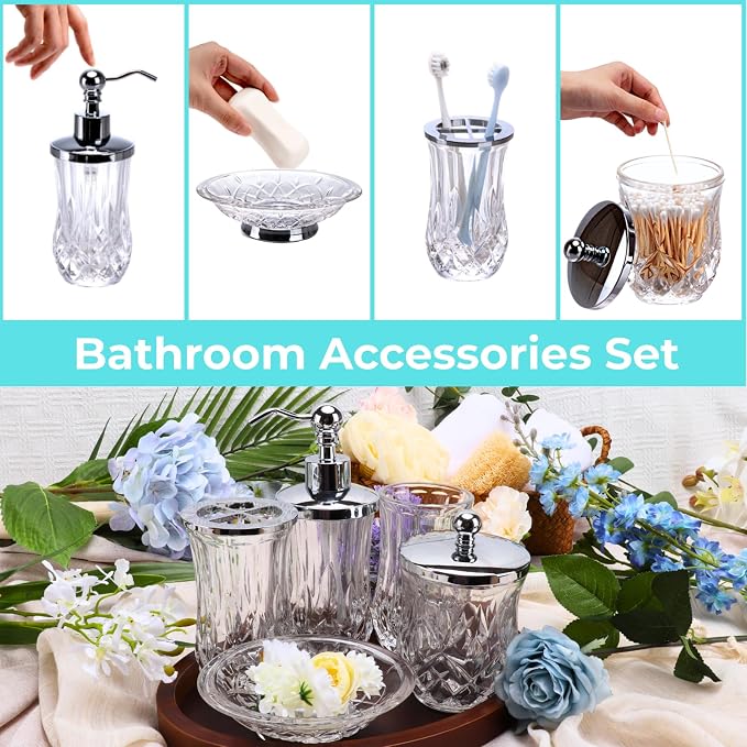 Bathroom Accessories Set, Complete Lotion Soap Dispenser, Toothbrush Holder - Image 5