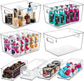Clear Storage Bins 8 Pack for Pantry Organizers, 4 Large Plastic Pantry by QILINBA