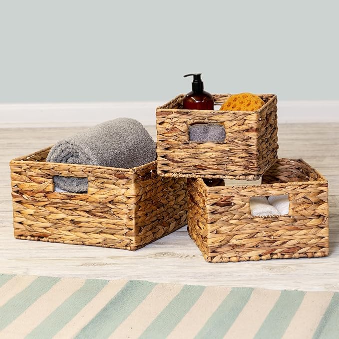 Honey-Can-Do Banana Leaf Storage Baskets –Water Hyacinth Woven Basket, - Image 2