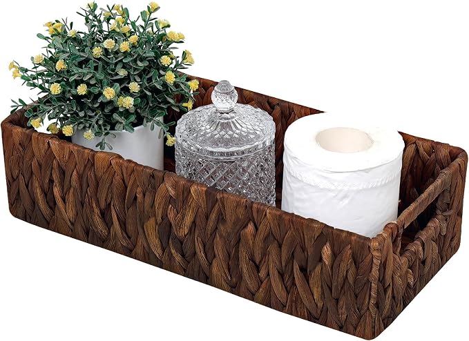 Handwoven Wicker Storage Basket-Hyacinth Material, Toilet Paper Holders by HTAYUXWO