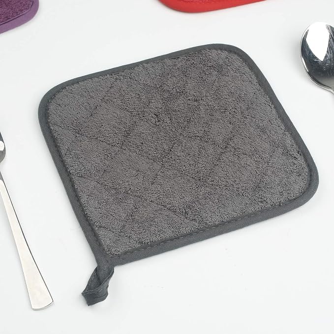 100% Cotton Kitchen Everyday Basic Terry Pot Holder Heat Resistant Coaster - Image 7