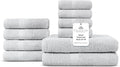 100% Cotton Bath Towel Set of 10-2 Bath Towels, 4 Hand Towels, 4 Wash Cloths by VillaCelestia