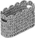 Grey Toilet Paper Storage Basket, Scalloped Baskets by WEAVECOMFORTINTOEVERYCORNER