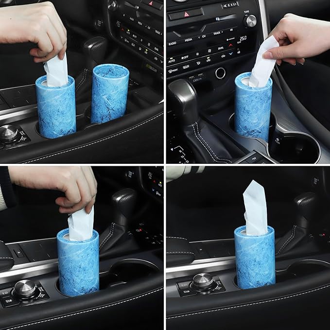 SINGARO Car Tissue Holder, 4 Pack Car Cup Holder Facial Tissues - Image 4
