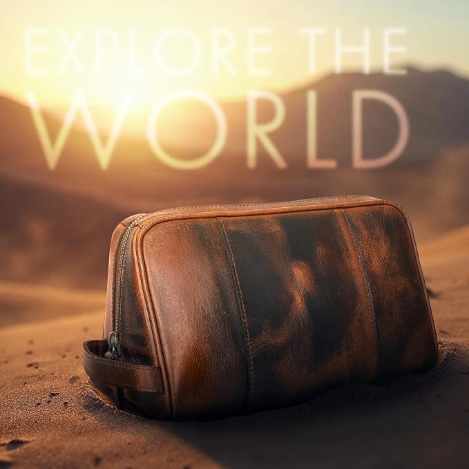 ELIZO Premium REAL Leather Toiletry Bag - Image 2