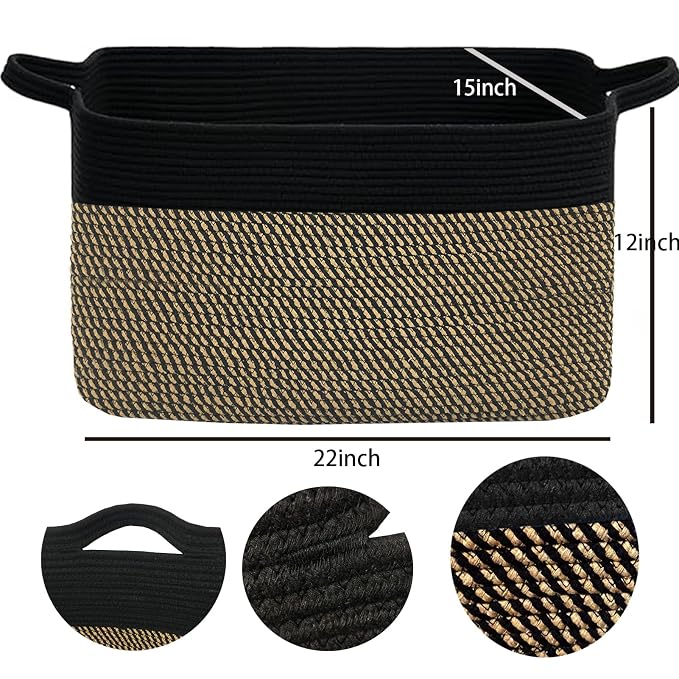 COMFY-HOMI Large Rectangular Blanket, Cotton Rope Woven - Image 4