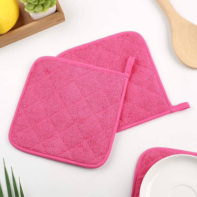 100% Cotton Kitchen Everyday Basic Terry Pot Holder Heat Resistant Coaster - Image 9