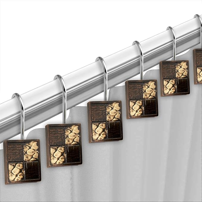 Zahari Home 13pc Safari Stripes Bathroom Shower Curtain Set Animal Print Shower - Image 8