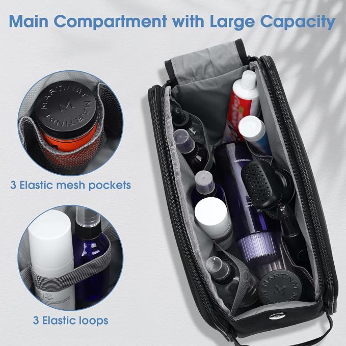 Wedama Toiletry Bag for Men, Handheld Travel Bag, Waterproof Toiletries - Image 4