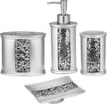 Zahari Home 4pc Sinatra Stylish Bathroom Accessories Set Liquid Soap Dispenser by ZahariHome