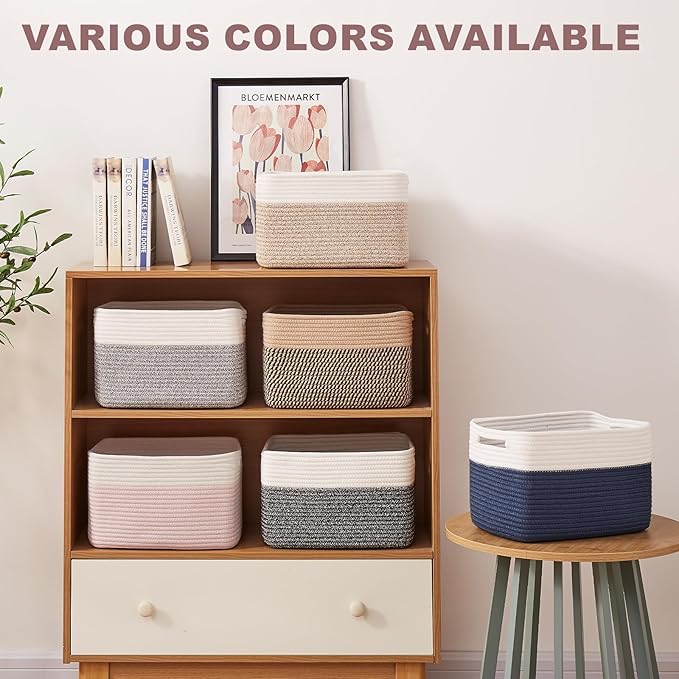 OIAHOMY 4 Pack Storage Baskets for Organizing, Basket for Shelves - Image 6