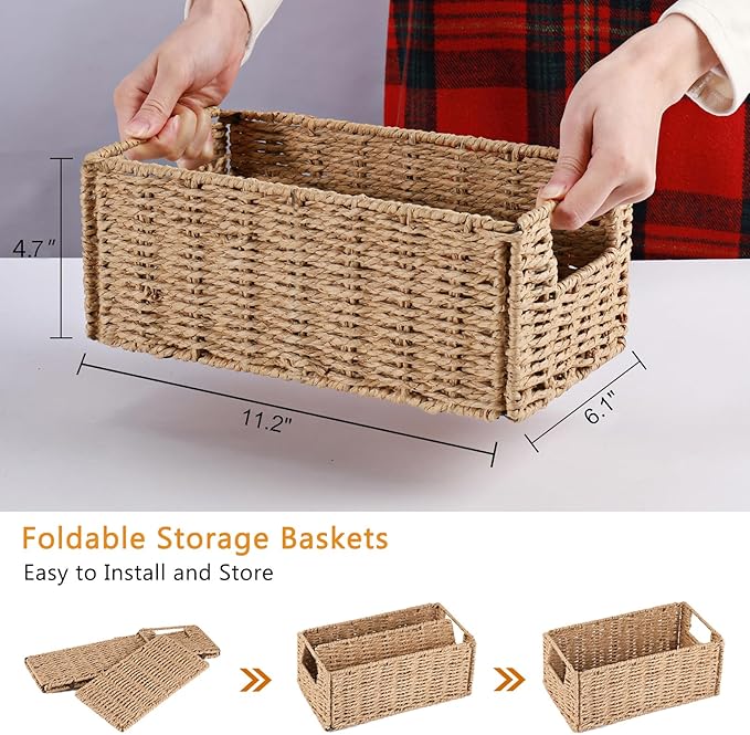 Vagusicc Wicker Storage Basket, Small Storage Baskets - Image 5